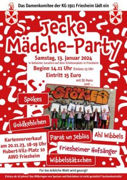Plakat Jecke-Mädche-Party 2024